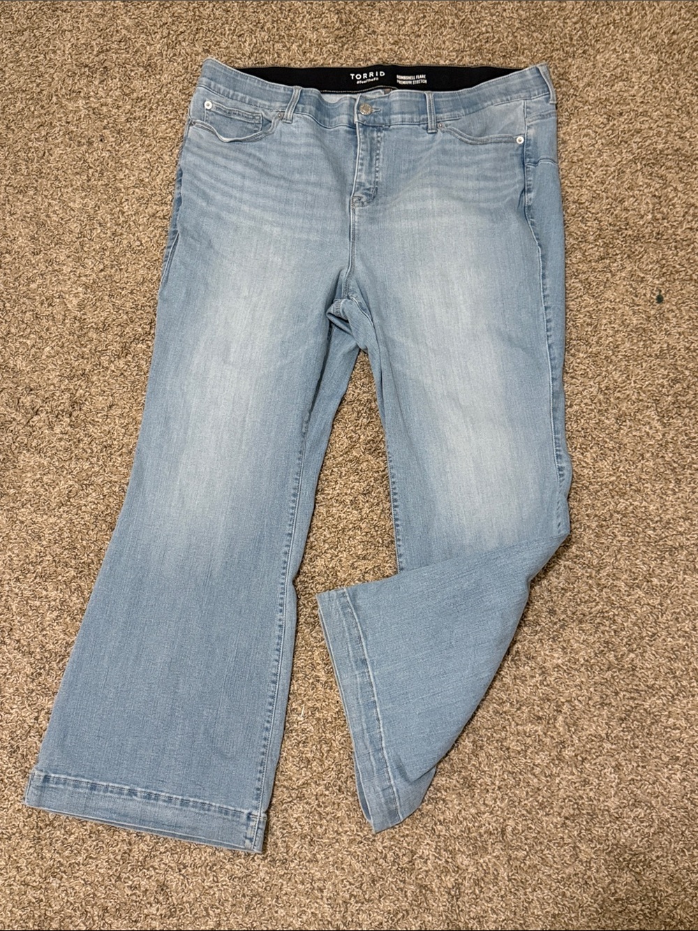 torrid Bombshell Flare Premium Stretch Light Blue Wide Leg Jeans - Women's
